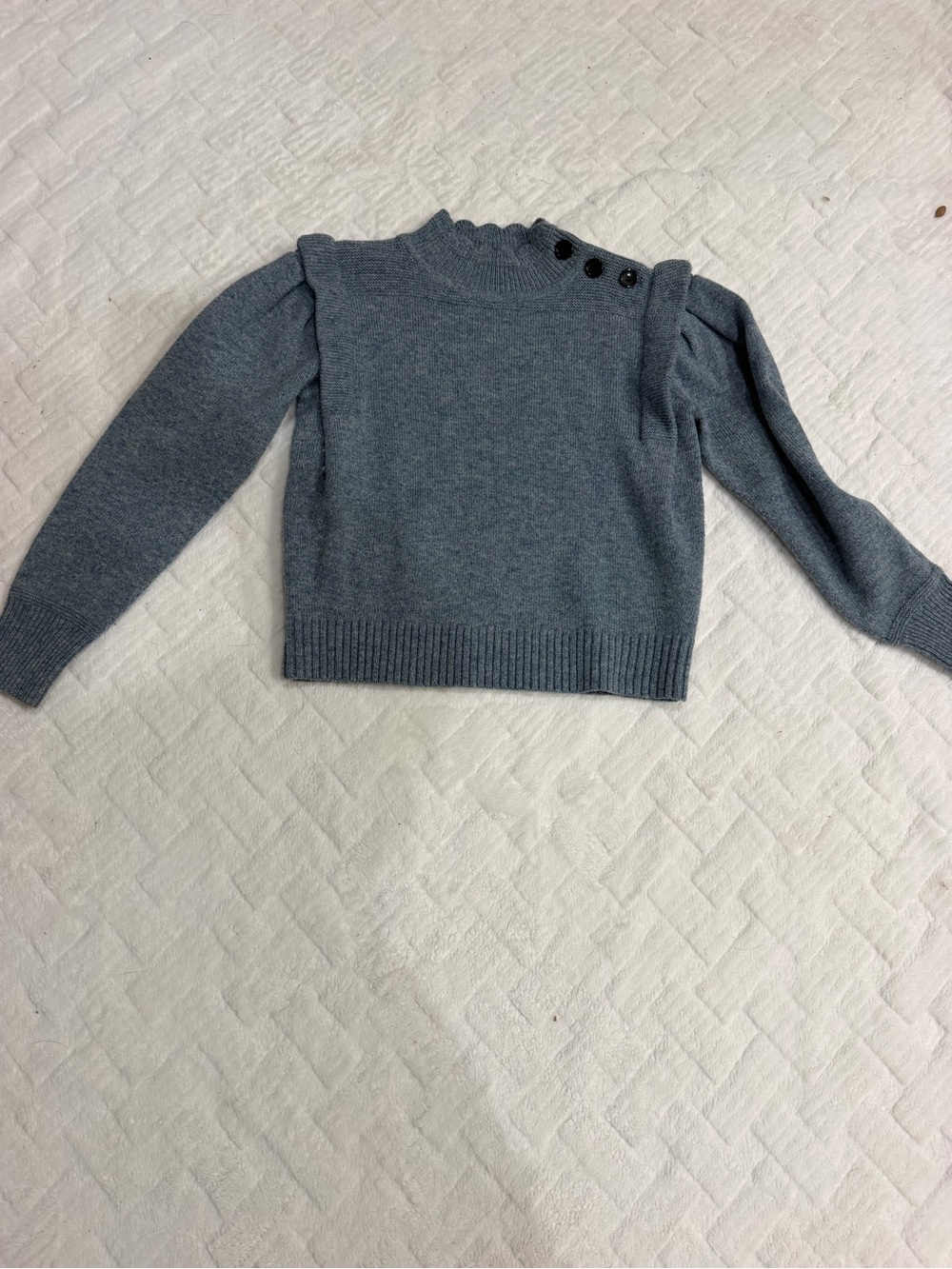 Isabel Marant Gray Button-Shoulder Turtleneck Sweater